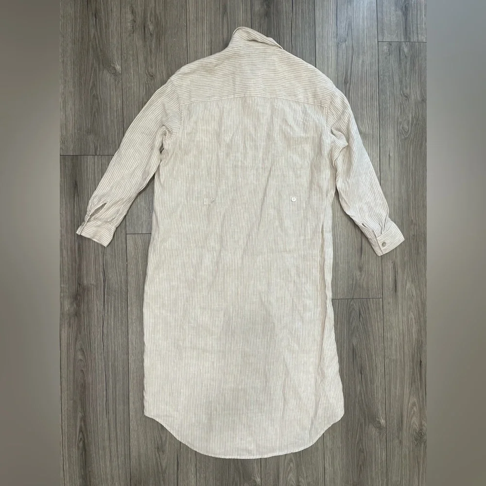 FAHERTY Linen Laguna Maxi Dress in Gus-Golden Sun Striped Size Medium - Picture 11 of 11